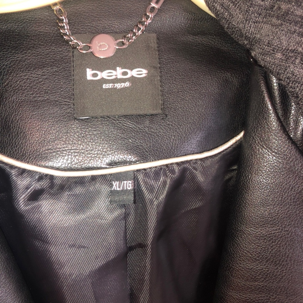 Bebe Leather Jacket With Hood - image 4